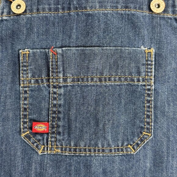 Dickies Carpenter Bib Overalls Womens Small Blue Denim Relaxed Fit Straight Leg - Picture 16 of 16